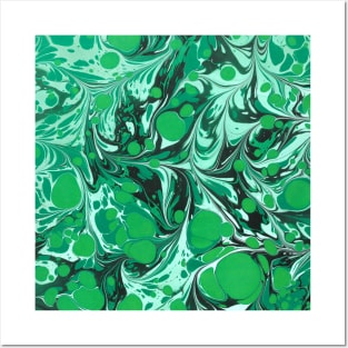 Green Abstract Posters and Art